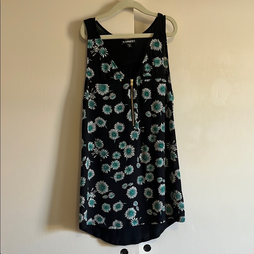 Express Black Floral Tank Top